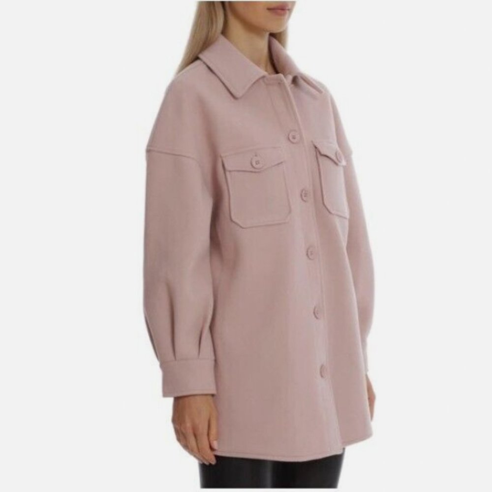 AVEC LES FILLES Oversized Woven Shacket in Blush Size Small